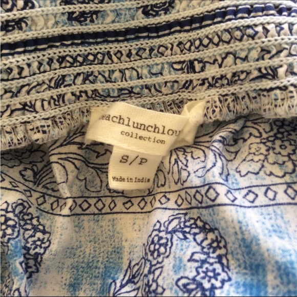 BEACH LUNCH LOUNGE BOHO OFF THE SHOULDER TOP SMALL - Picture 5 of 6